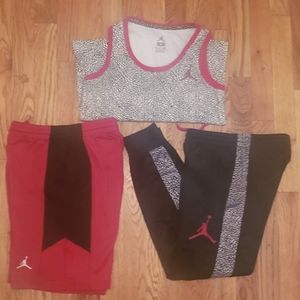 Kids Jordan Elephant print small short's,shirt&jog